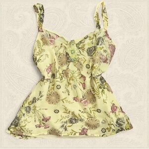 Sheer layered Floral Camisole with beaded details